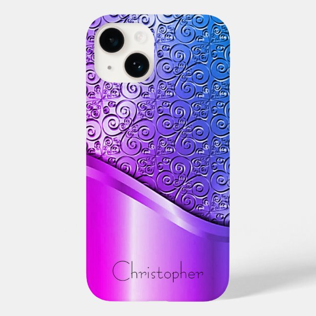 Titanium Polished violet Radial Metallic iphone 15 Case-Mate iPhone Case (Back)