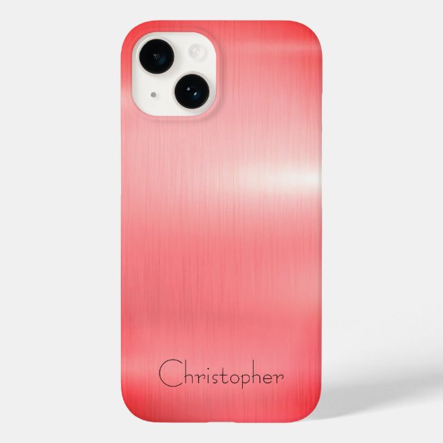 Titanium red Stainless Steel Print iphone 15  Case-Mate iPhone Case (Back)
