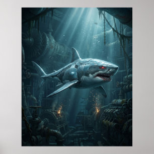 Titanium Shark Dive Poster