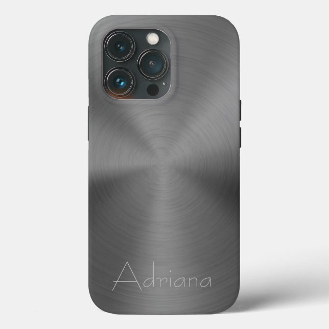 Titanium silver grey Stainless Steel Print Case-Mate iPhone Case (Back)