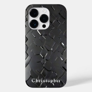 Titanium silver stainless steel print Case-Mate iPhone 14 pro case
