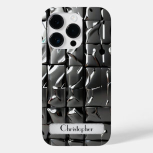 Titanium silver stainless steel print Case-Mate iPhone 14 pro case