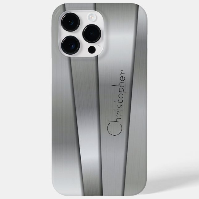 Titanium Silver Stainless Steel Print Case-Mate iPhone Case (Back)