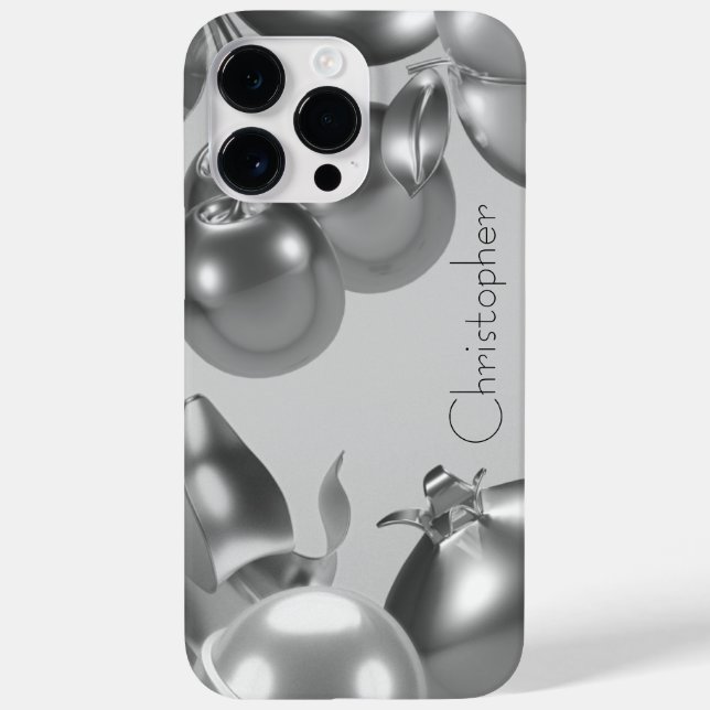 Titanium Silver Stainless Steel Print Case-Mate iPhone Case (Back)