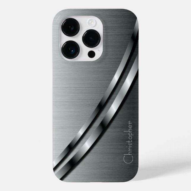 Titanium silver stainless steel print Case-Mate iPhone case (Back)