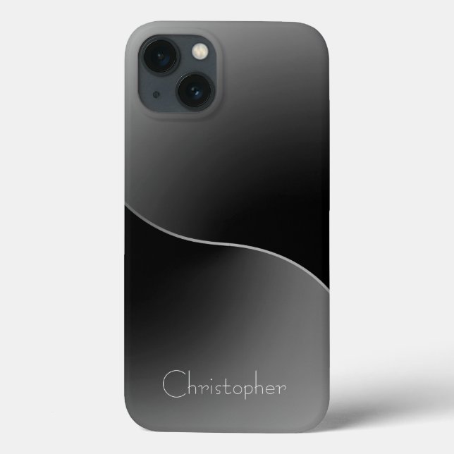 Titanium silver Stainless Steel Print iphone 15 Case-Mate iPhone Case (Back)