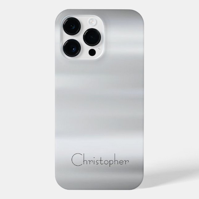 Titanium Silver Stainless Steel Print iPhone Case (Back)