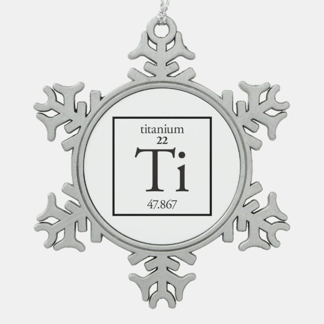 Titanium Snowflake Pewter Christmas Ornament (Front)