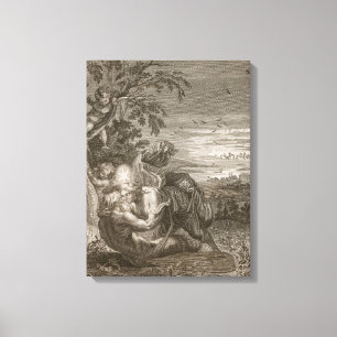 Tithonus, Aurora's Husband, Turned into a Grasshop Canvas Print