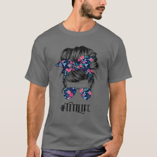 Titi Life Messy Hair Bun Flower Women Mother's Day T-Shirt