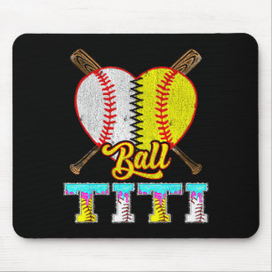 Titi Of Both Half Baseball Softball Ice Cream Drip Mouse Mat