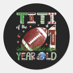 Titi of The 1 Year Old Football 1st Birthday Boy Classic Round Sticker