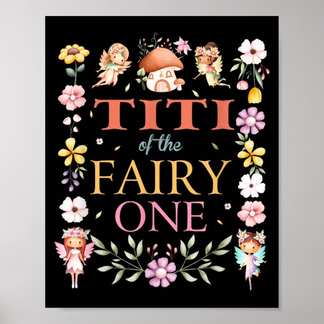 Titi Of The Fairy One 1st Birthday Girl Family Mat Poster (Front)
