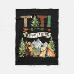 Titi of the happy camper first birthday camping fleece blanket