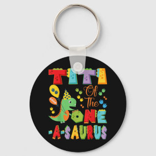 Titi Of The One-a-saurus 1st Birthday Boy Dinosaur Key Ring
