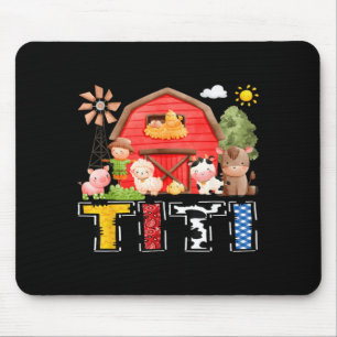 Titi Red Farm Cow Birthday Boy Matching Family Mouse Mat