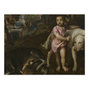 Titian - Boy with Dogs in a Landscape Photo Print