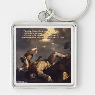 Titian Quote & David/Goliath Painting Gifts Key Ring