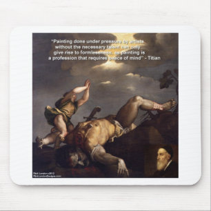 Titian Quote & David/Goliath Painting Gifts Mouse Mat