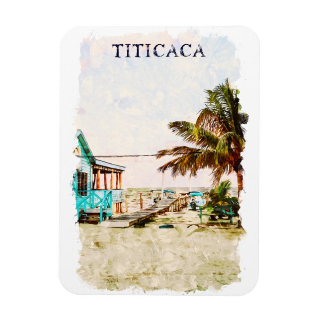Titicaca Lake Beach Scenery South America Magnet (Vertical)