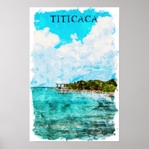 Titicaca Lake View Travel Poster