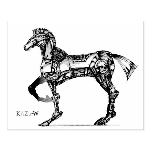 Title 00000 "Machine Horse" Rubber Stamp (Imprint)