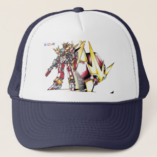 Title 00008 "Red Hero Armored Giant" Trucker Hat