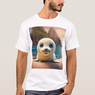 **Title:** 3D Baby Seal Character Design  **Descri T-Shirt