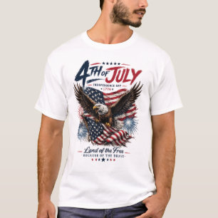 Title: 4th of July Bald Eagle Patriotic T-Shirt