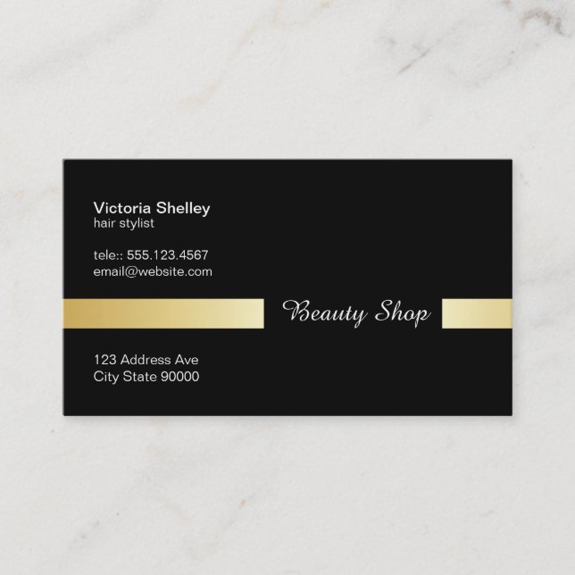 Title Bar (Gold) Business Card (Front)
