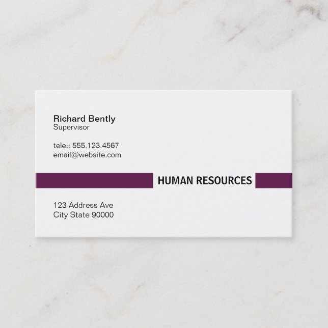 Title Bar (Palatinate Purple) Business Card (Front)