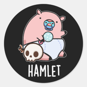 title_black Dark BG Classic Round Sticker