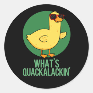 title_black Dark BG Classic Round Sticker