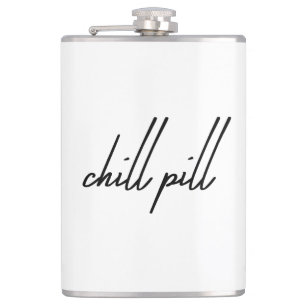 Title: “Chill Pill – Drink, Relax, Repeat Flask” Hip Flask
