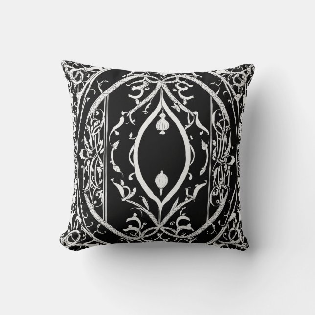 **Title:** Classic Black and White Pillow  (Front)