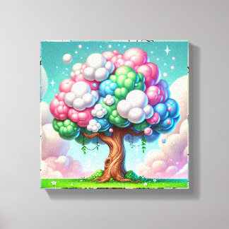 Title: Cloud-Bearing Tree of Whimsy Canvas Print