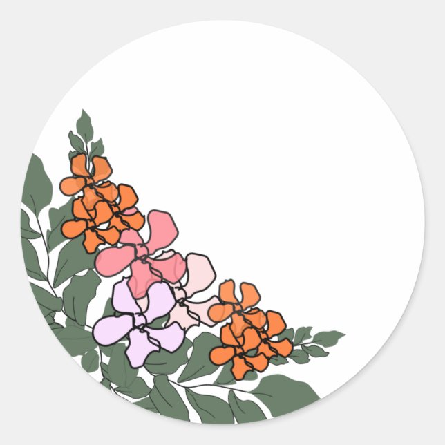 Title: Colourful Floral Sticker (Front)