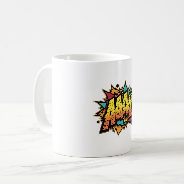 Title: "Comic Book Burst: AAAL! Pop Art  Coffee Mug (Front Left)