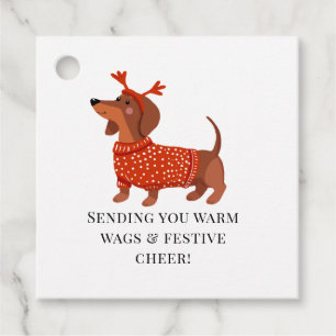Title Cute Christmas Dachshund Gift Tags "Sending