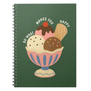 Title: Cute Ice Cream Sundae Spiral Notebook