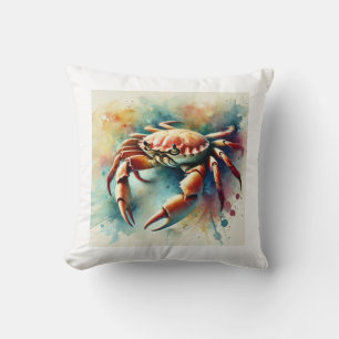 Title Edible Crab 240824AREF113 - Watercolor Cushion