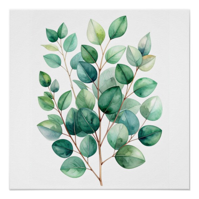 Title Elegant Botanical Leaves Poster (Front)