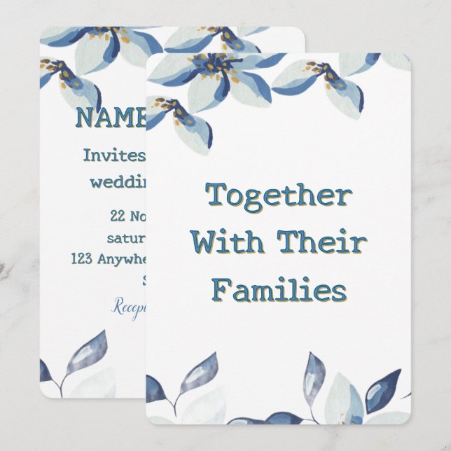 Title: Elegant Custom Wedding Invitation 4 (Front/Back)