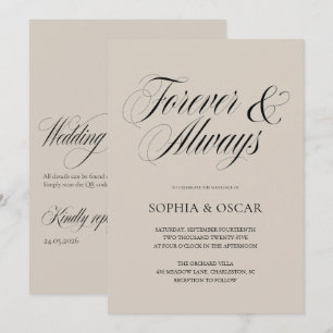 Title Elegant Minimalist Forever & Always Wedding  Invitation