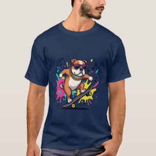 Title: Funky Cartoon Dog Graphic T-Shirt