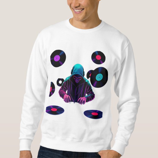 Title: Futuristic DJ Groove Sweatshirt (Front)