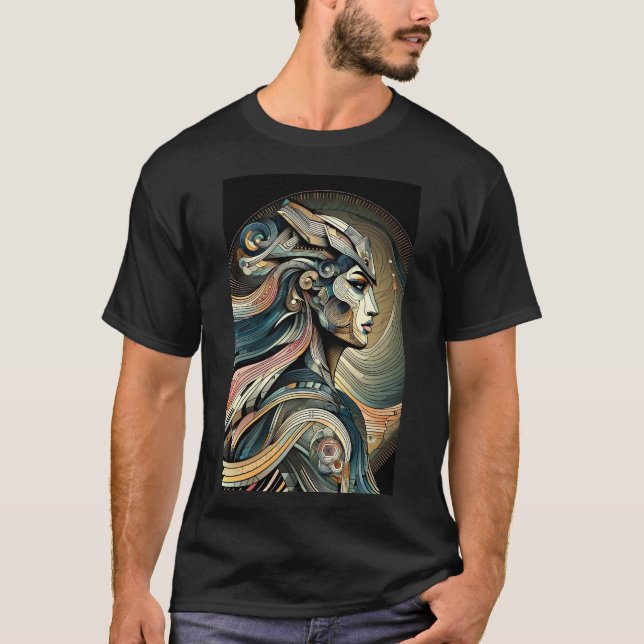 Title: "Futuristic Goddess T-Shirt (Front)
