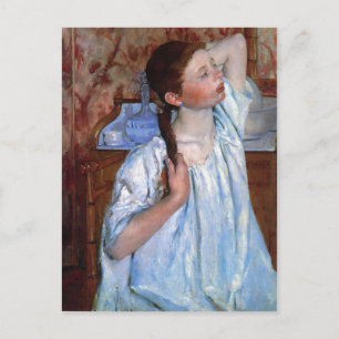Title: Girl Arranging Her Hair Date: 1886 Cassatt, Postcard