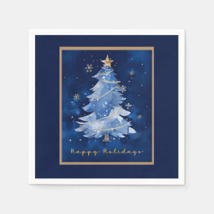 Title:
Happy Holidays Elegant Navy Gold Christmas Napkin
