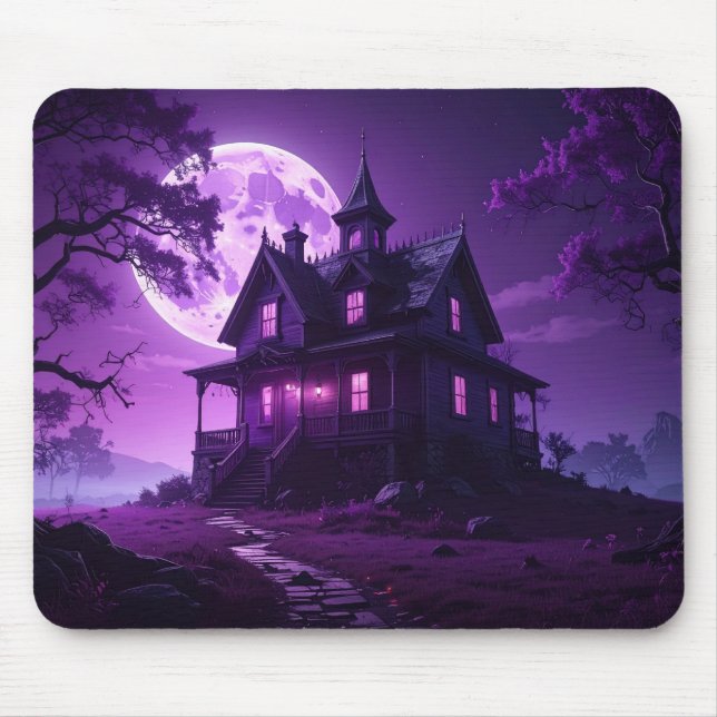 Title: Haunted Moonlight – Gothic Fantasy Mouse Pa Mouse Mat (Front)